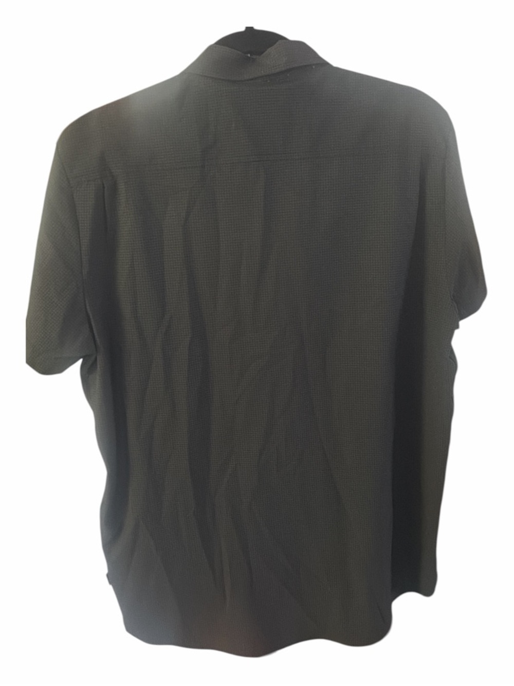 Kenneth Cole Short Sleeve Button-Down Shirt Slim Fit Black Size L - Picture 3 of 6